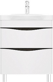 Am.Pm Мебель для ванной Like 65 L, напольная, белый глянец, венге – фотография-4